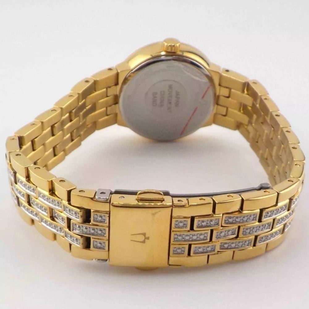 ***BRAND NEW*** Bulova Womens Crystal Accent Gold Tone Stainless Steel - Picture 9 of 9